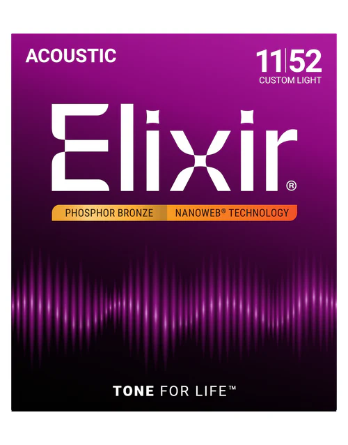 Elixir Nanoweb 11-52 Acoustic Strings Phosphor Bronze