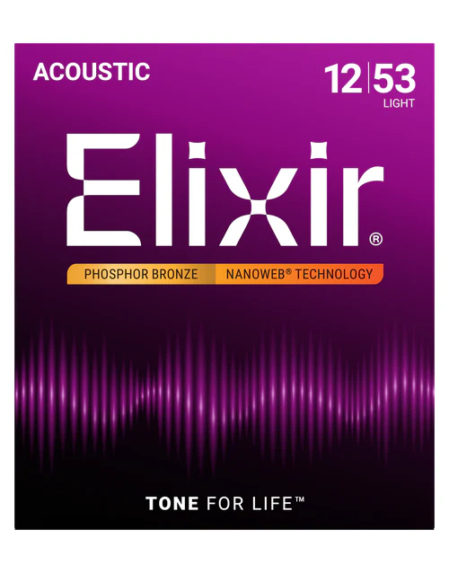 Elixir Nanoweb 12-53 Acoustic Strings Phosphor Bronze