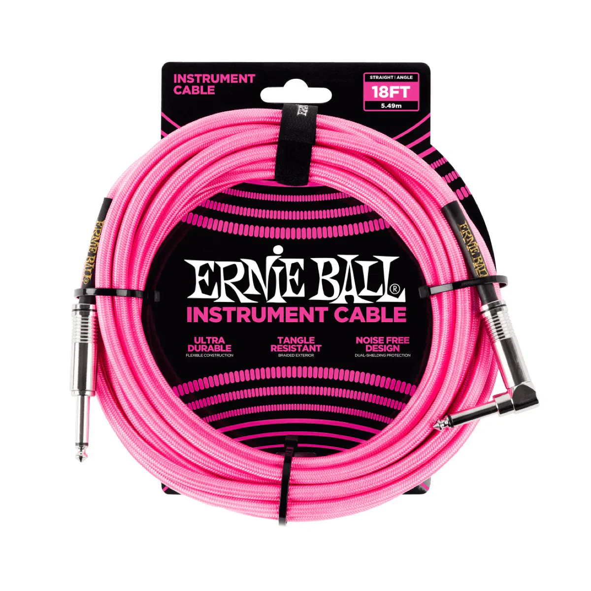 Ernie Ball 18ft Braided ST/RA- Pink