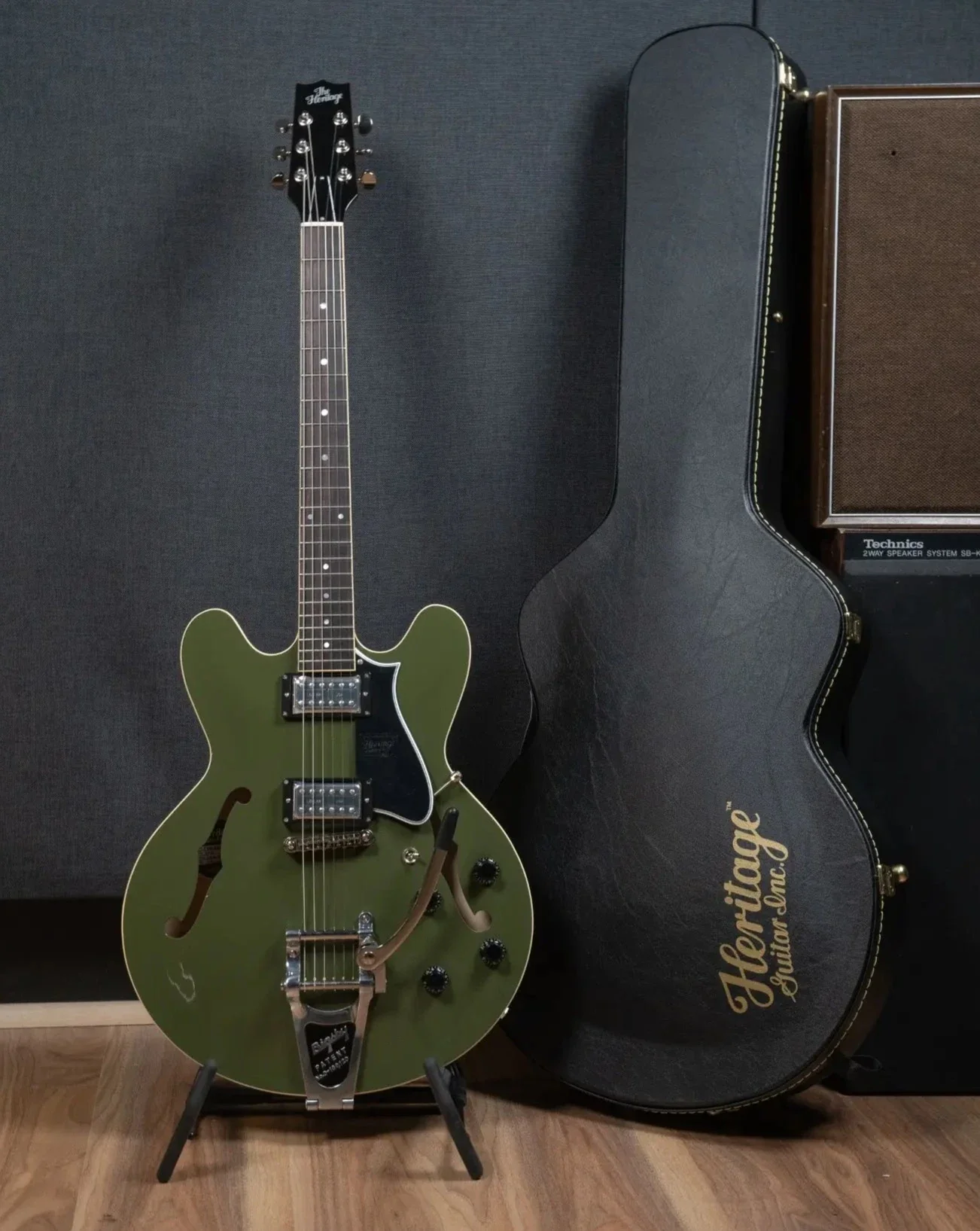 Heritage Standard Collection H-535 Electric Guitar w/Case - Olive Drab - Bigsby (Lollartrons) - Image 2