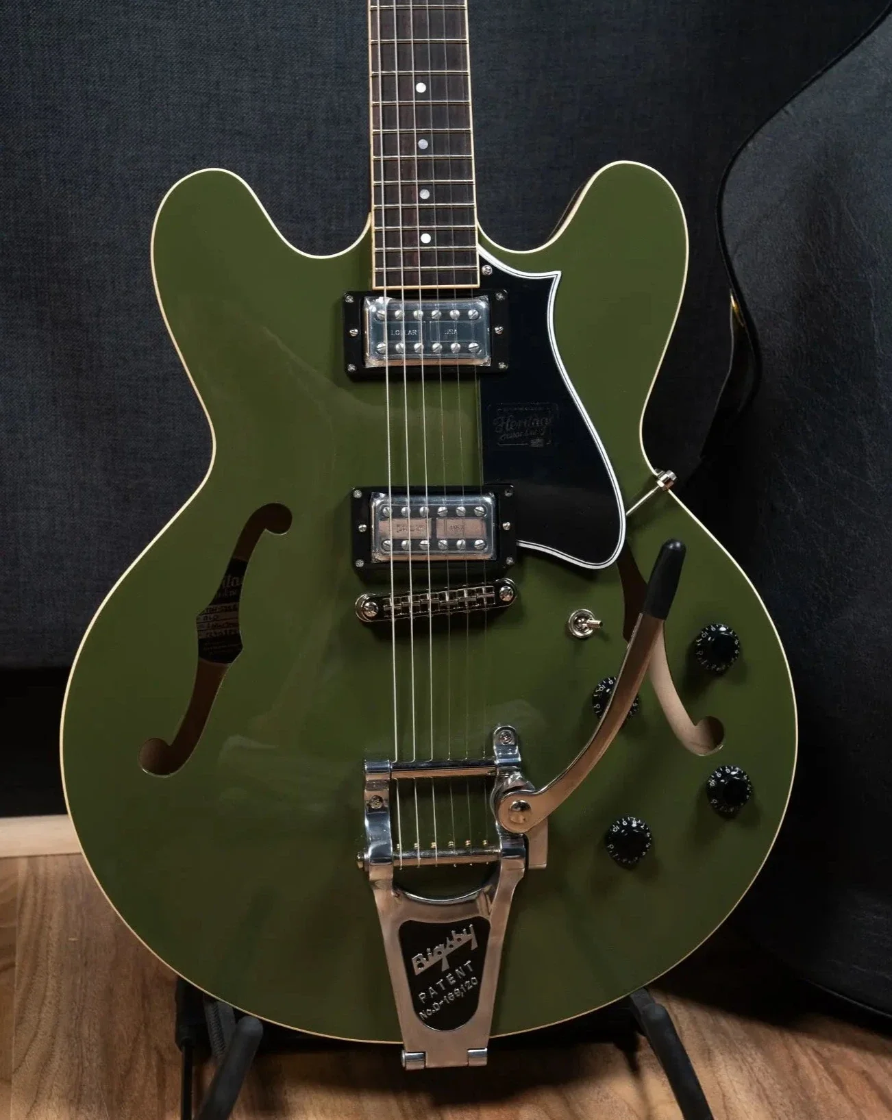 Heritage Standard Collection H-535 Electric Guitar w/Case - Olive Drab - Bigsby (Lollartrons) - Image 4