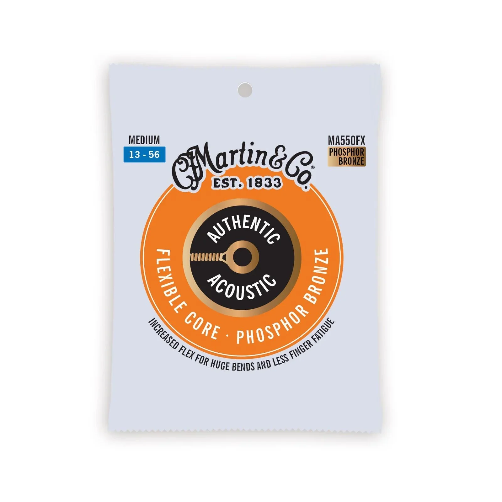Martin Authentic Acoustic Flexible Core Guitar Strings Phosphor Bronze Medium 13-56