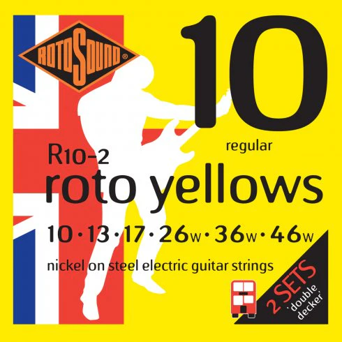 Rotosound Roto Yellows Electric Guitar Strings (2 Pack)